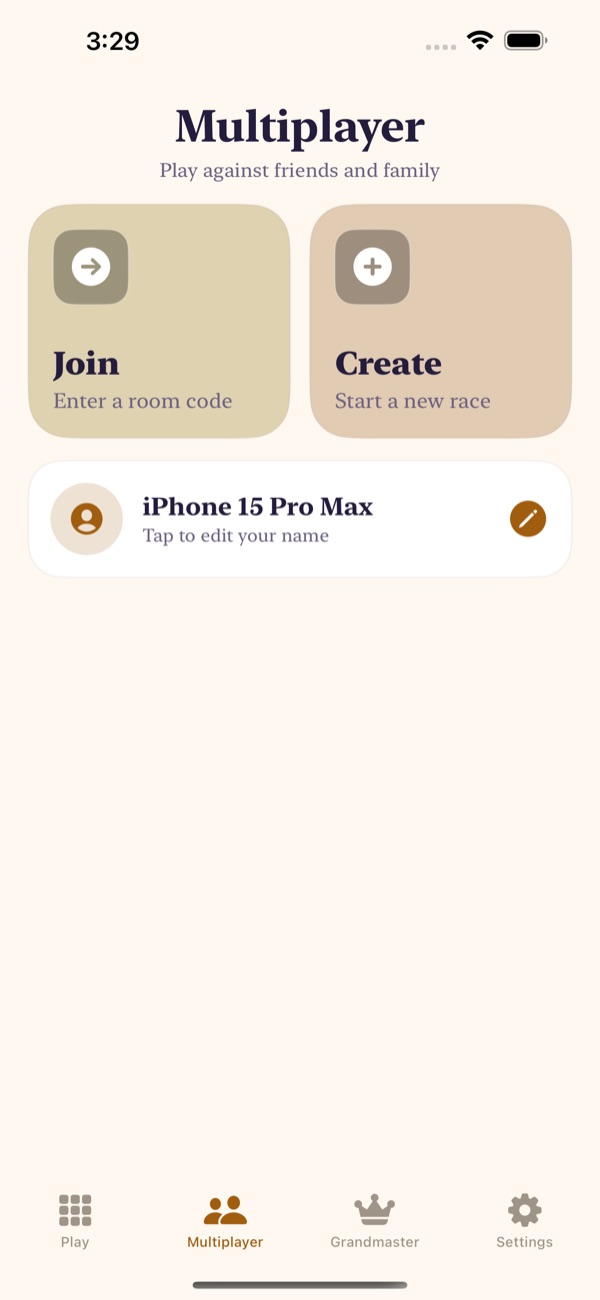 Create or join a live race